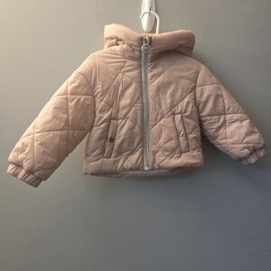 Michael Kors Toddler Girls Pink Puffer Hooded Jacket Coat Size 2T